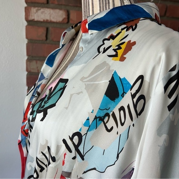 NWT MARELLA Alcuno Graphic Print Mini Shirt Dress Sz 14 US - Picture 9 of 15